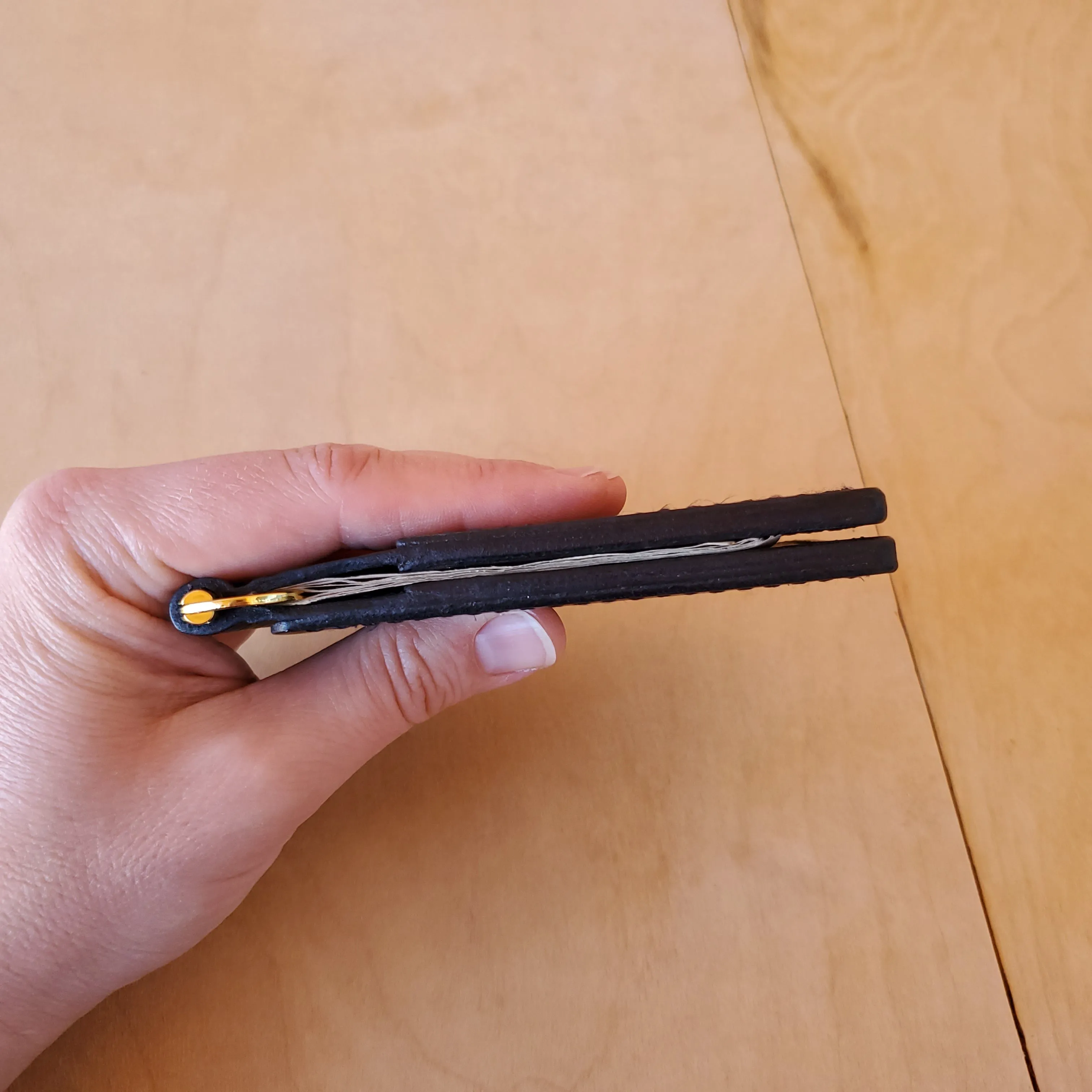 Bar Clip Leather Wallet