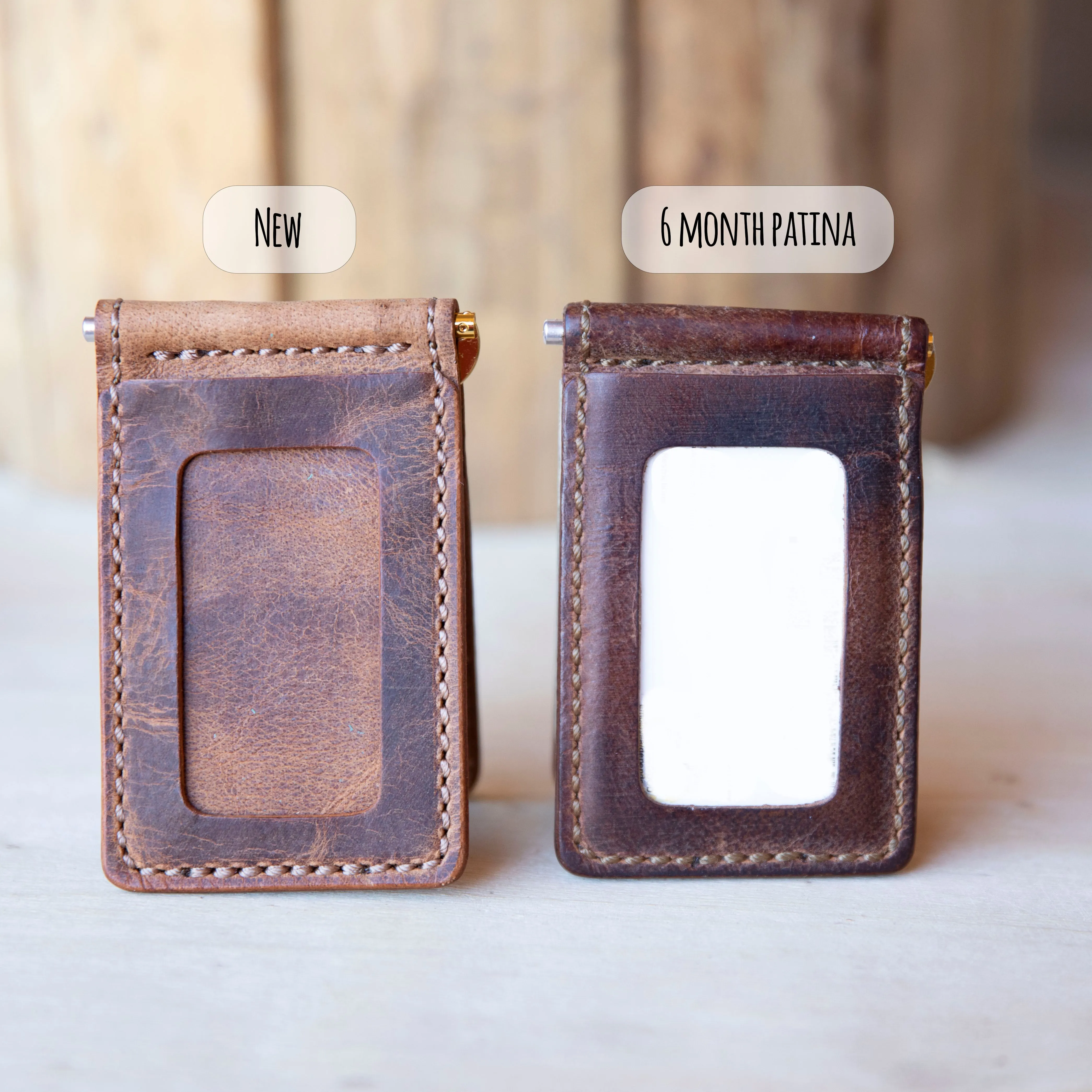 Bar Clip Leather Wallet