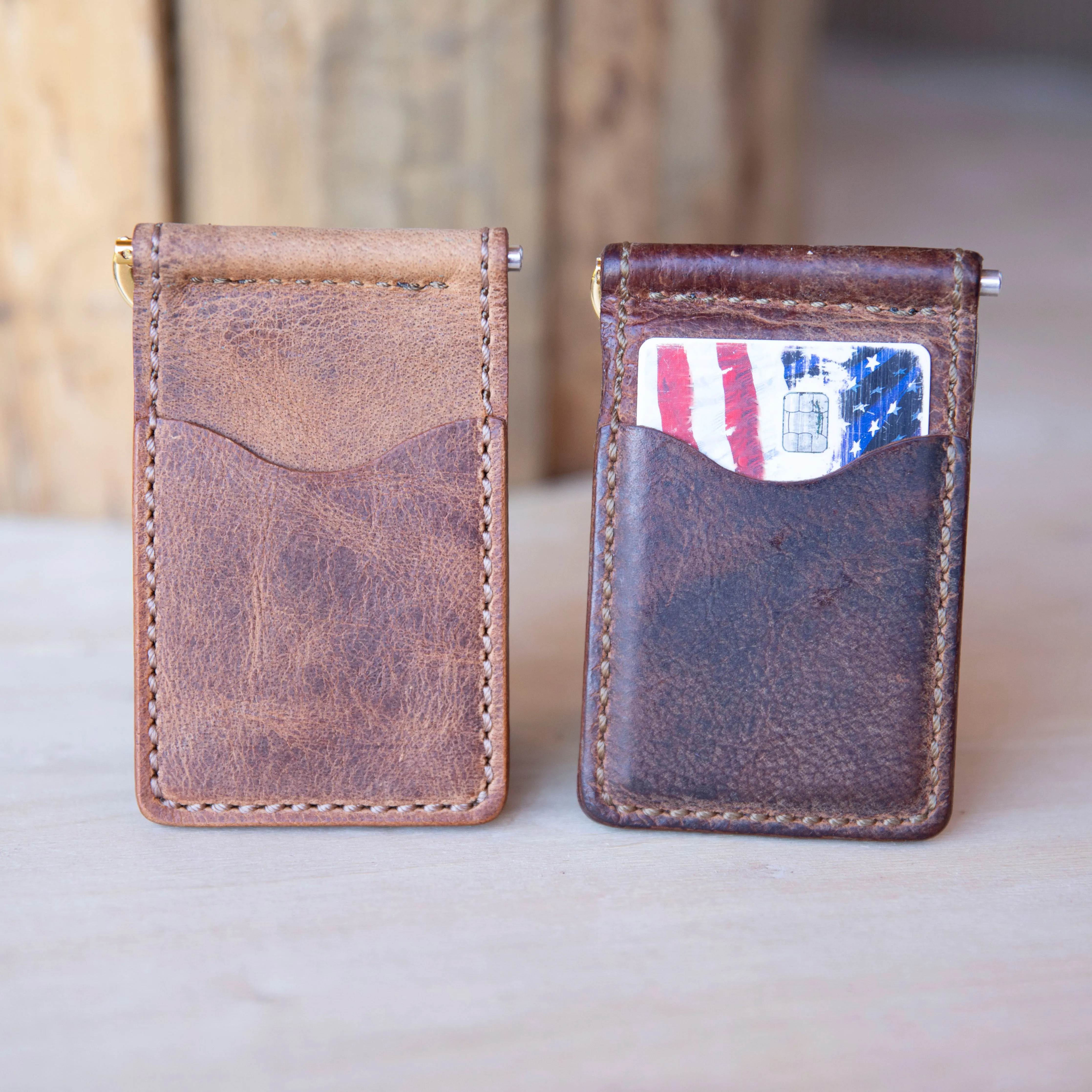 Bar Clip Leather Wallet
