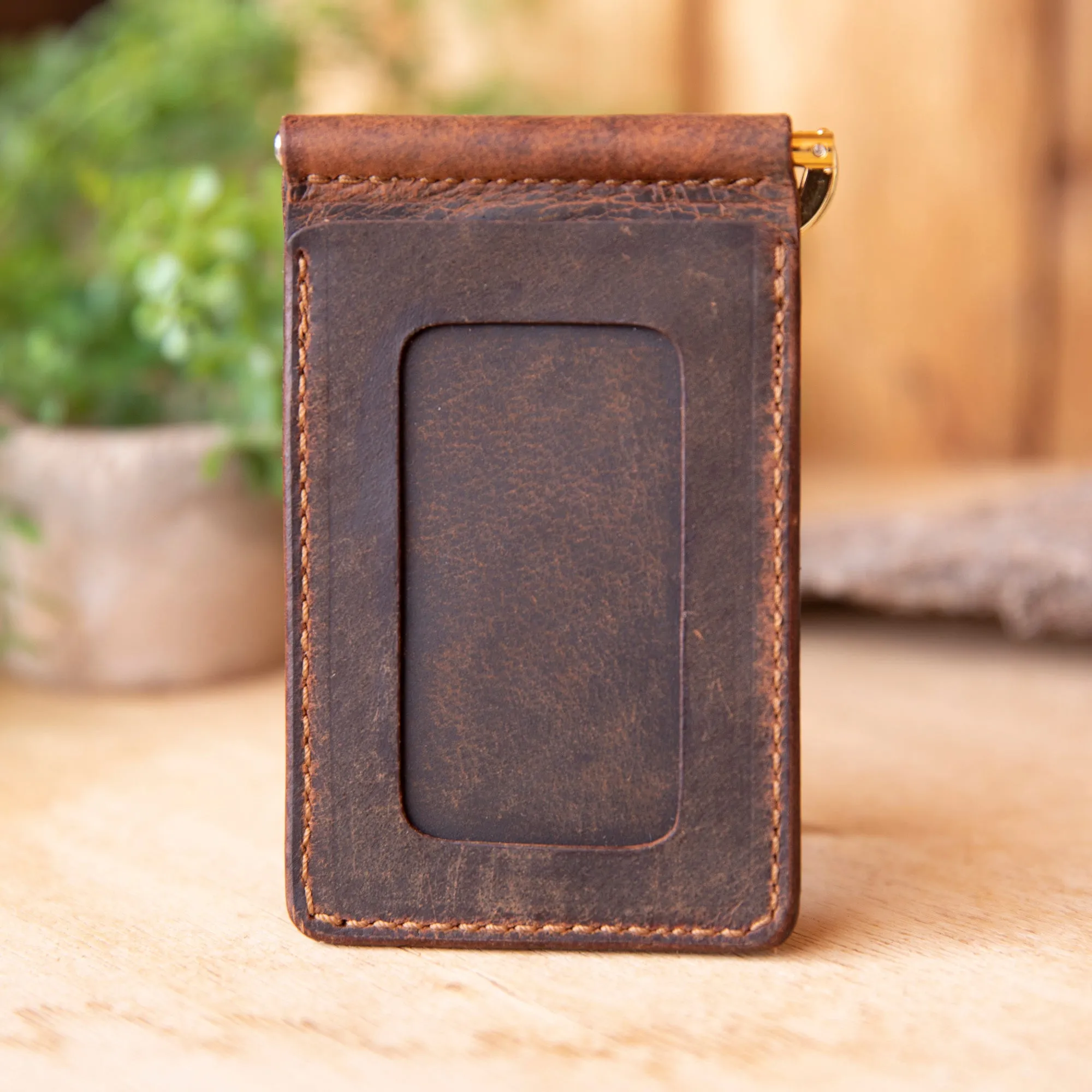 Bar Clip Leather Wallet