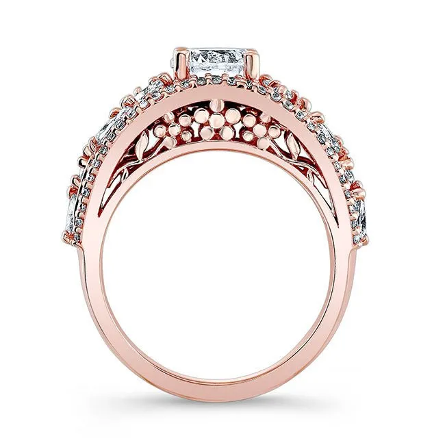 Barkev's Vintage Wide Floral Diamond Engagement Ring