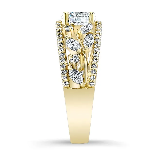 Barkev's Vintage Wide Floral Diamond Engagement Ring