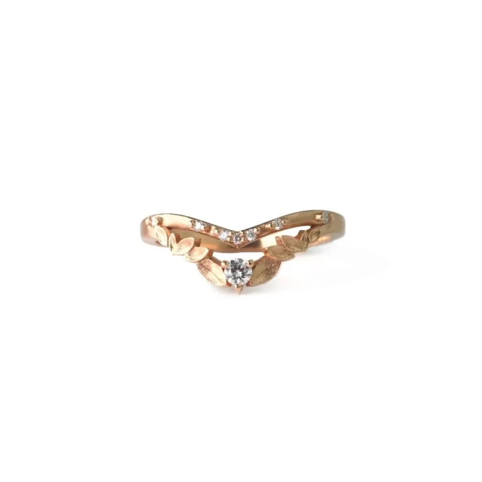 Bay Leaf Pierced Diamond Band Size 6