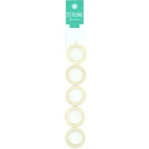 BEADS STRUNG WOOD RAW DONUT NATURAL 5PC