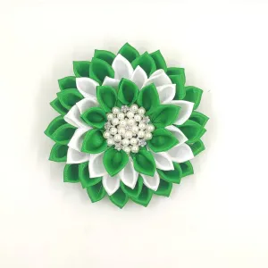 Beautiful Silk Rose Pearl Jeweled Brooch