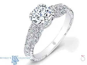 Beverley K Antique Style Engagement Ring 0.25ct 18K
