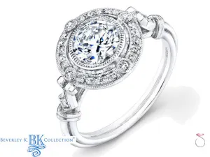 Beverley K Diamond Halo Engagement Ring Setting 18K