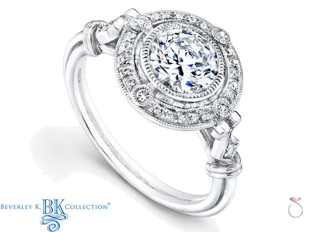 Beverley K Diamond Halo Engagement Ring Setting 18K