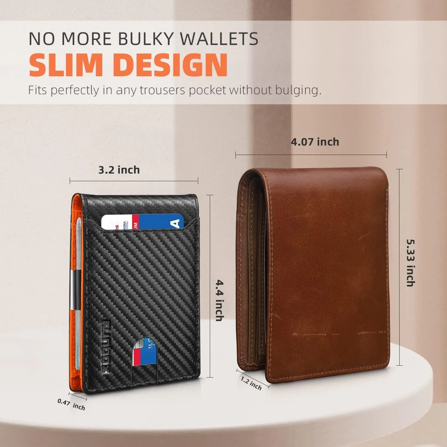 Bifold Wallet for Men with Money Clip, Slim Front Pocket Wallet