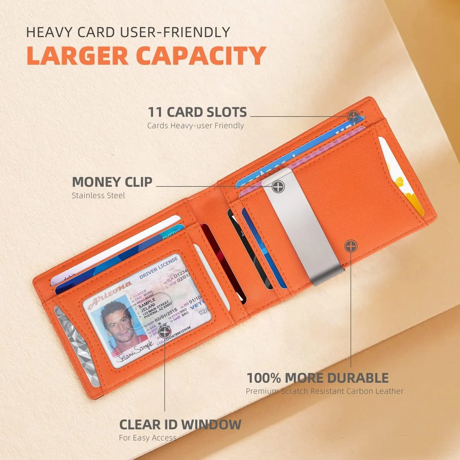 Bifold Wallet for Men with Money Clip, Slim Front Pocket Wallet