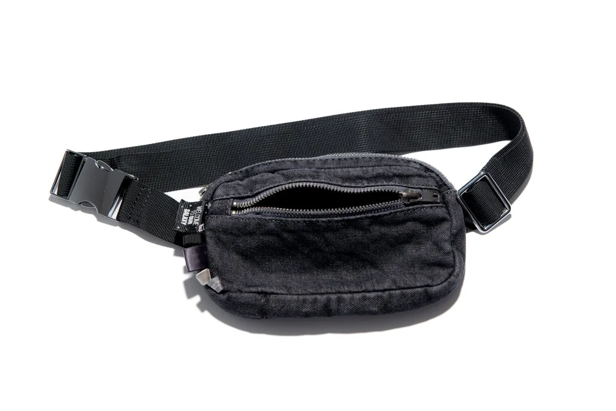 Black Denim Medium Fanny Pack