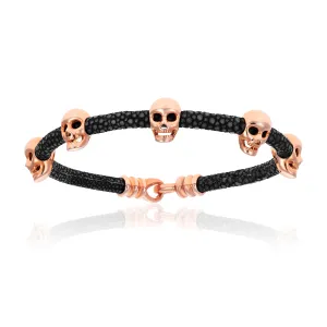 Black Multi Skull Stingray with Pink Gold