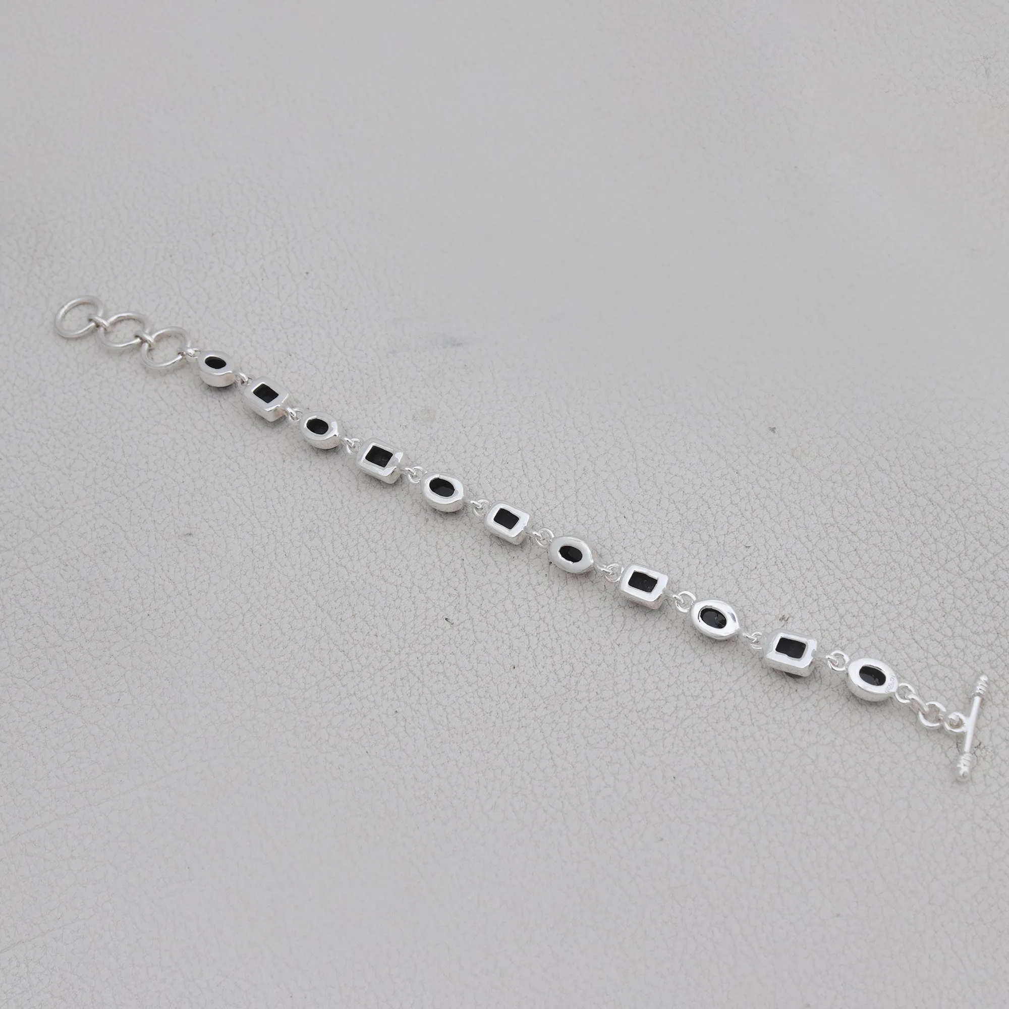 Black Onyx Silver Bracelets