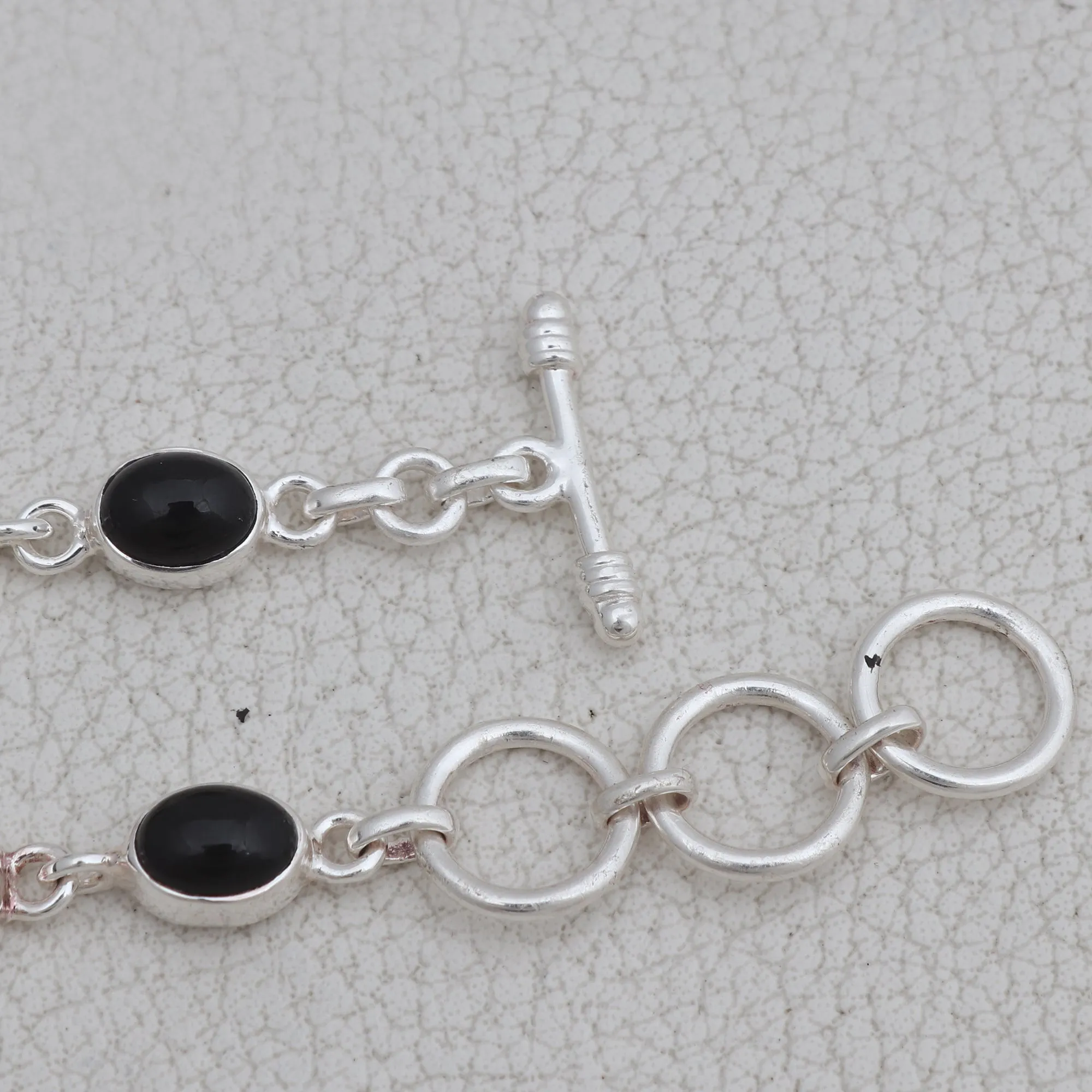 Black Onyx Silver Bracelets