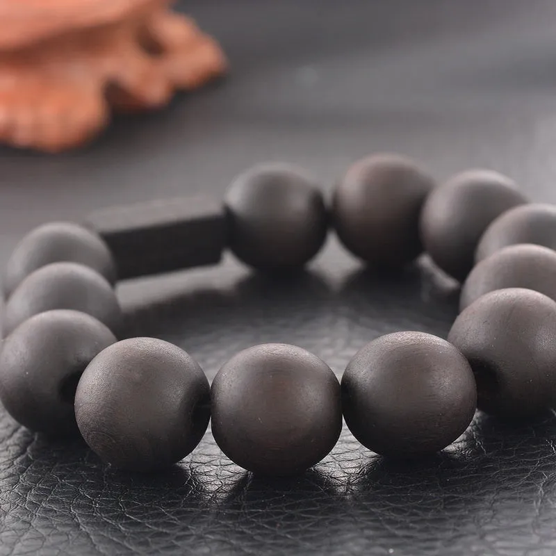 Black Prayer Wooden Beads Bracelet