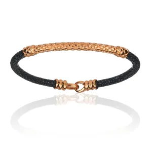 Black Stingray Bracelet With Pink Gold