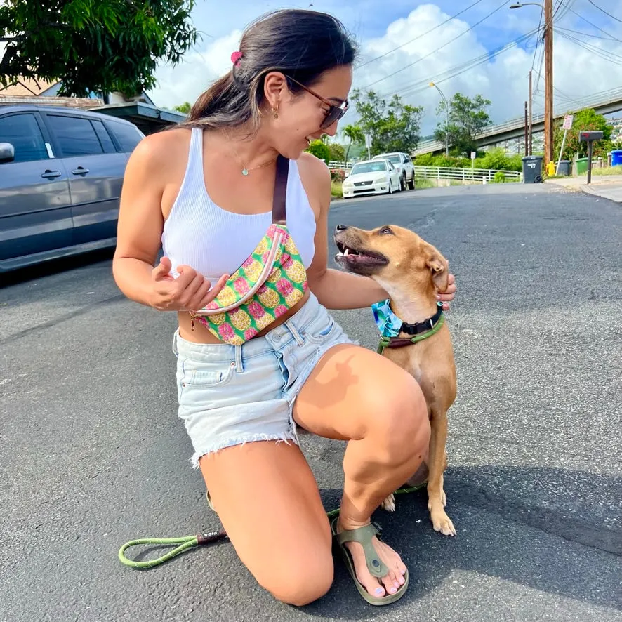 Blue and Green Hibiscus Pet Bandana