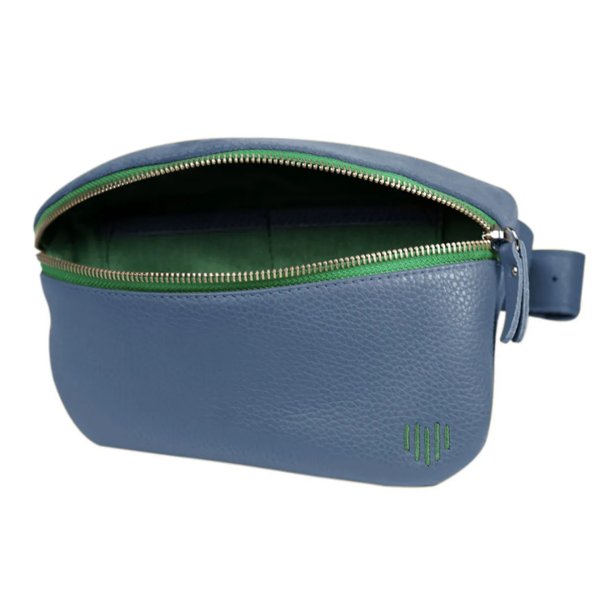Blue belt bag & cross body, Italian leather