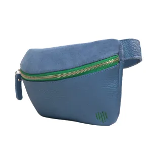 Blue belt bag & cross body, Italian leather