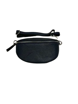 Bodella black genuine leather hip bag- made in Italy