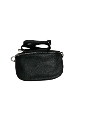 Bodella Black Large Genuine Leather Hip Bags- Made in Italy