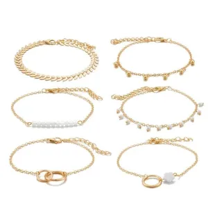Bohemian Gold Tassel Bracelet set