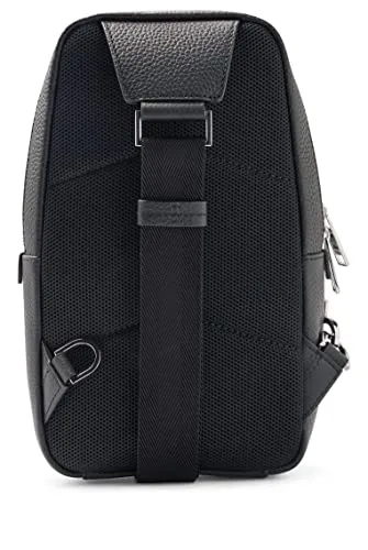 BOSS Mens Crosstown Monostr mp Grained Italian-Leather Mono-Strap Backpack with Embossed Logo Size One Size