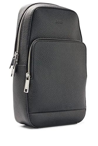 BOSS Mens Crosstown Monostr mp Grained Italian-Leather Mono-Strap Backpack with Embossed Logo Size One Size