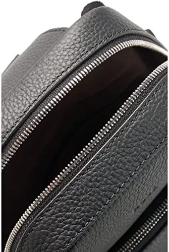 BOSS Mens Crosstown Monostr mp Grained Italian-Leather Mono-Strap Backpack with Embossed Logo Size One Size