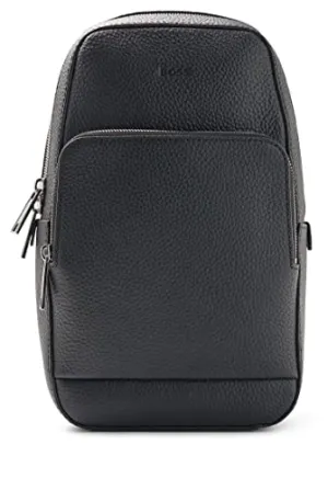 BOSS Mens Crosstown Monostr mp Grained Italian-Leather Mono-Strap Backpack with Embossed Logo Size One Size