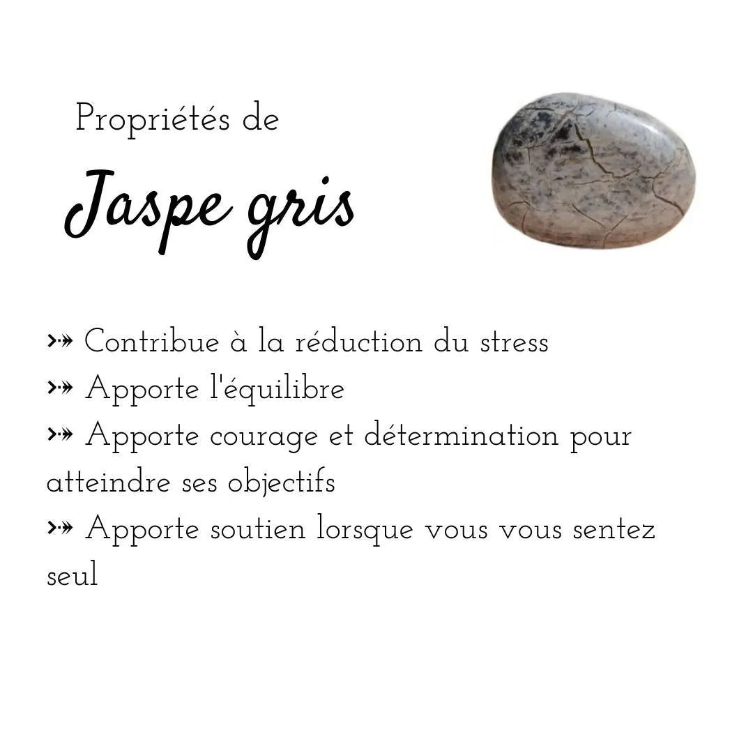 Bracelet élastique pour hommes en pierres naturelles de guérison : pierre de lave et jaspe gris