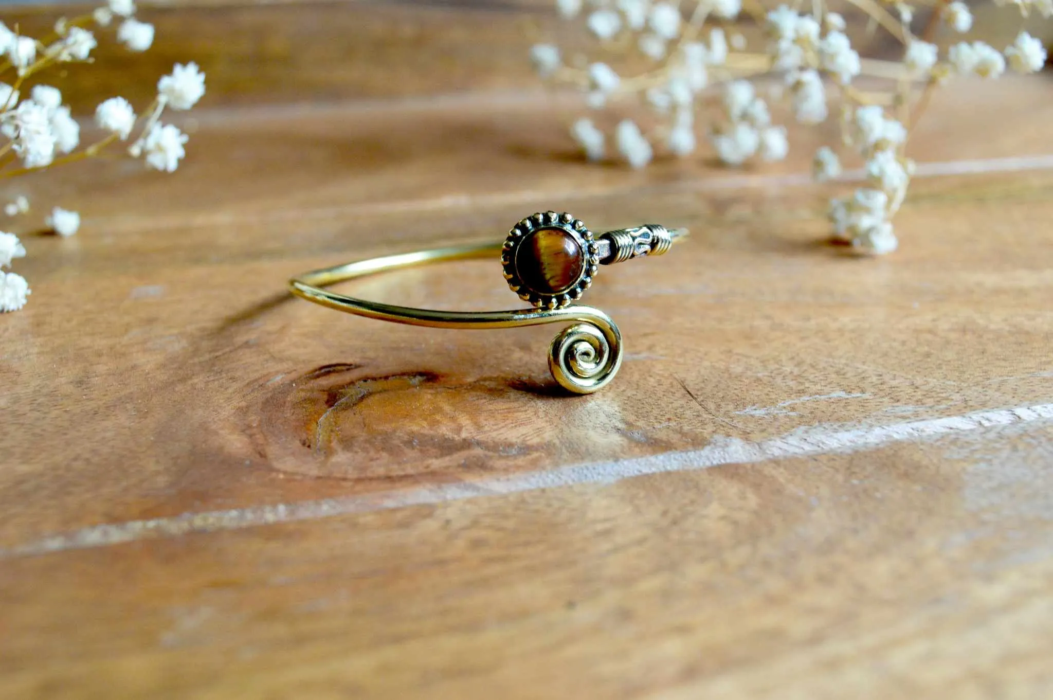 Brass Gemstone Metal Bangles