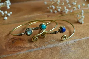 Brass Gemstone Metal Bangles