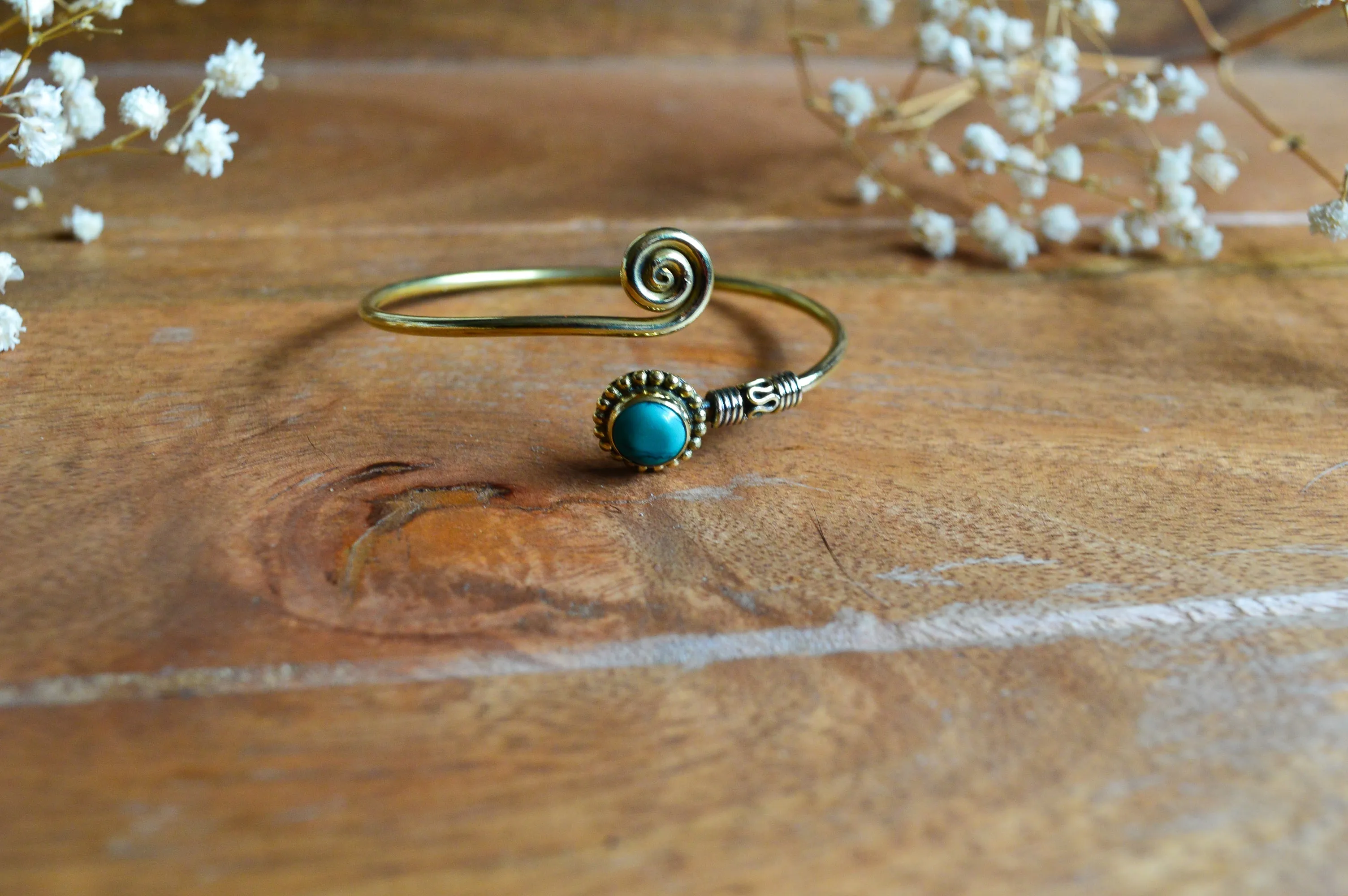 Brass Gemstone Metal Bangles