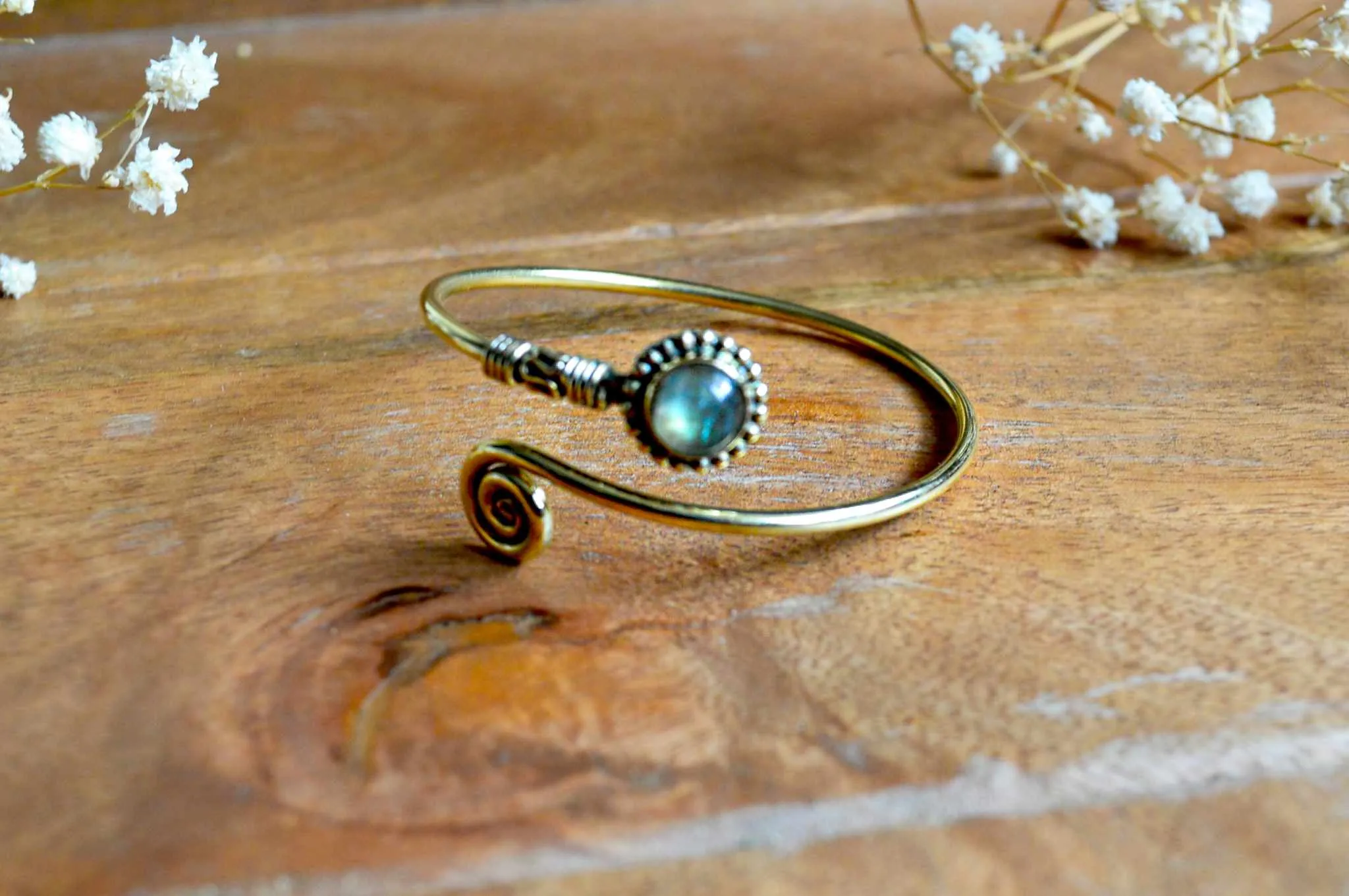 Brass Gemstone Metal Bangles
