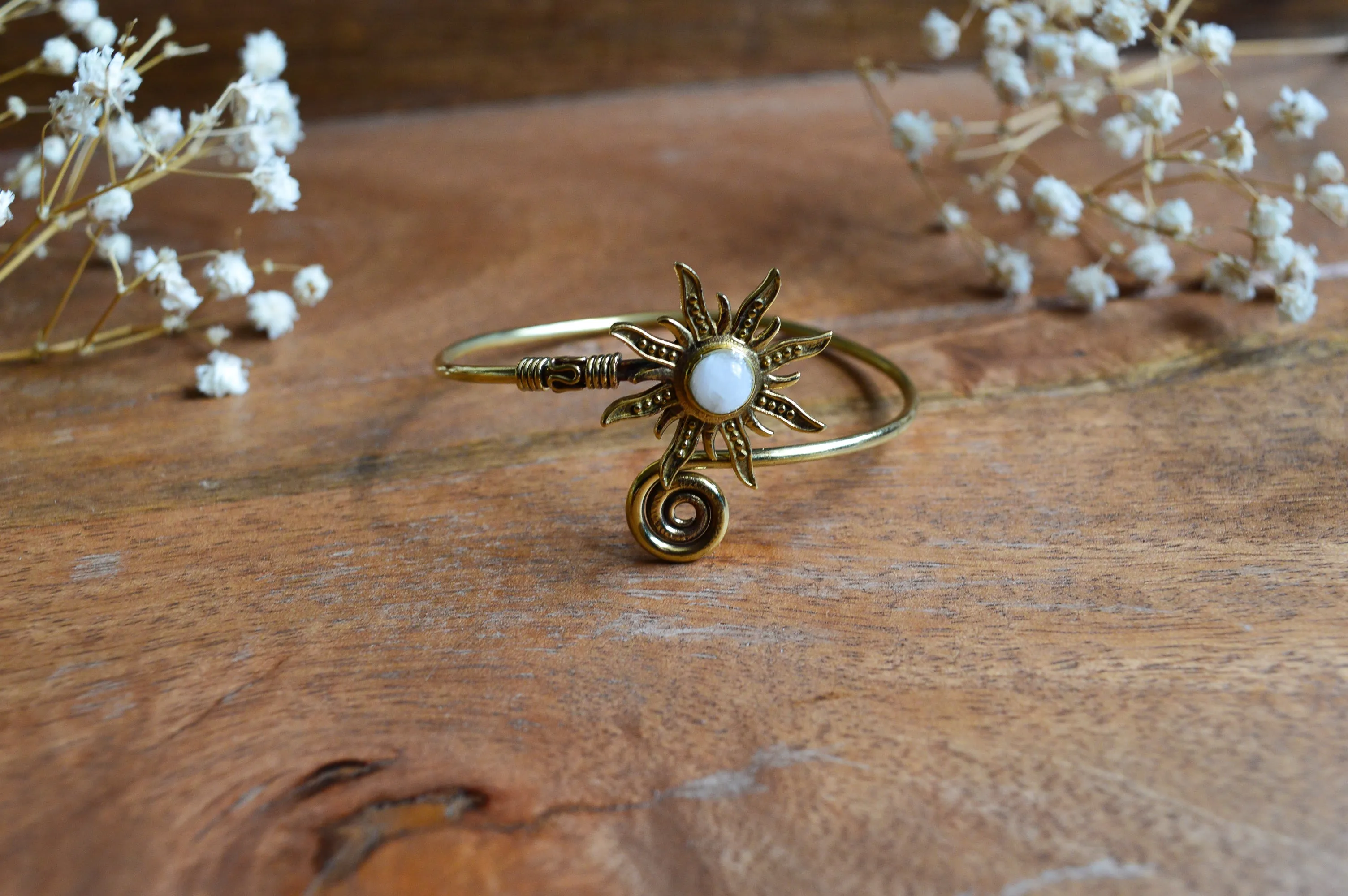 Brass Sun Gemstone Metal Bangles