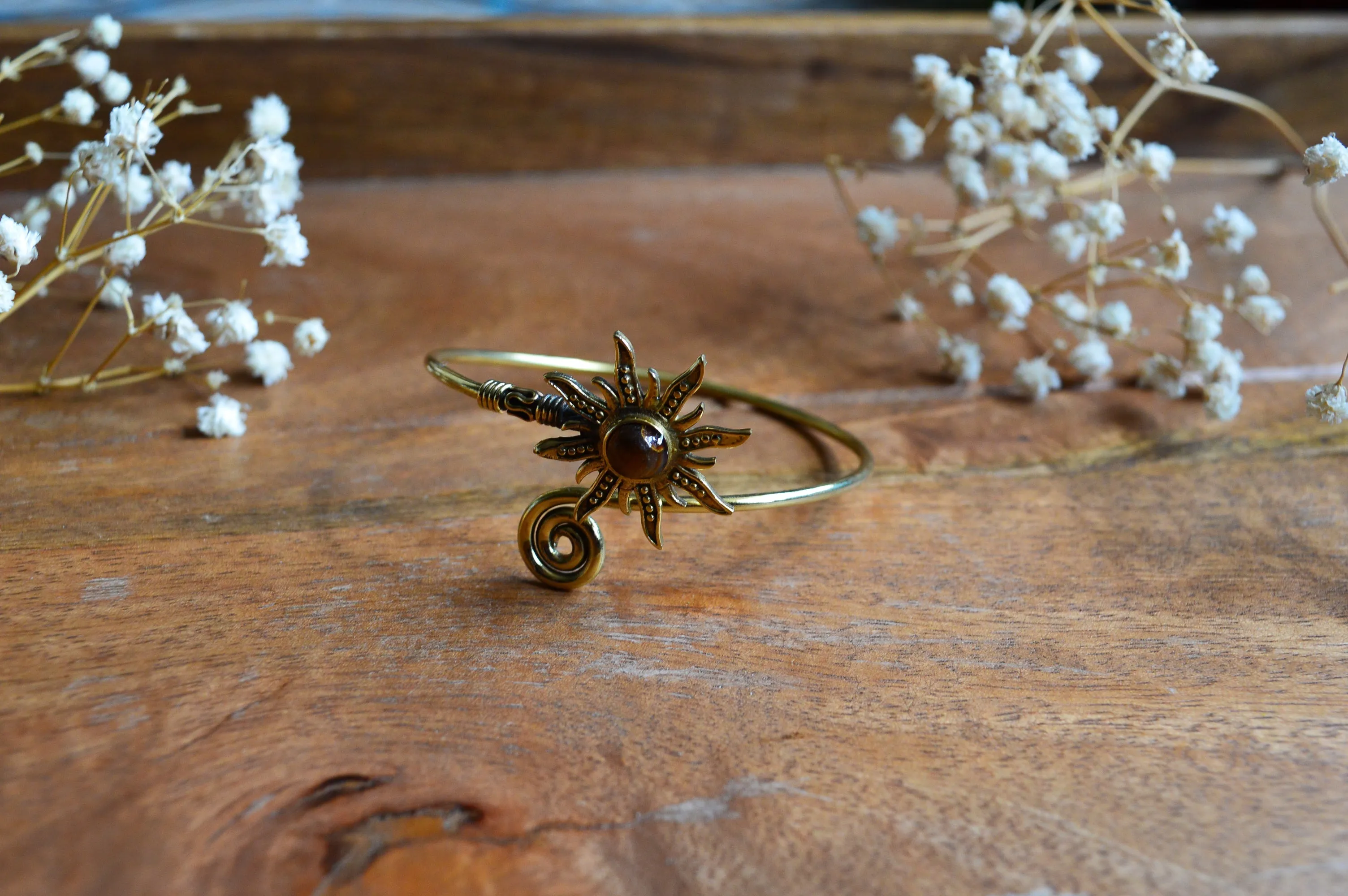 Brass Sun Gemstone Metal Bangles
