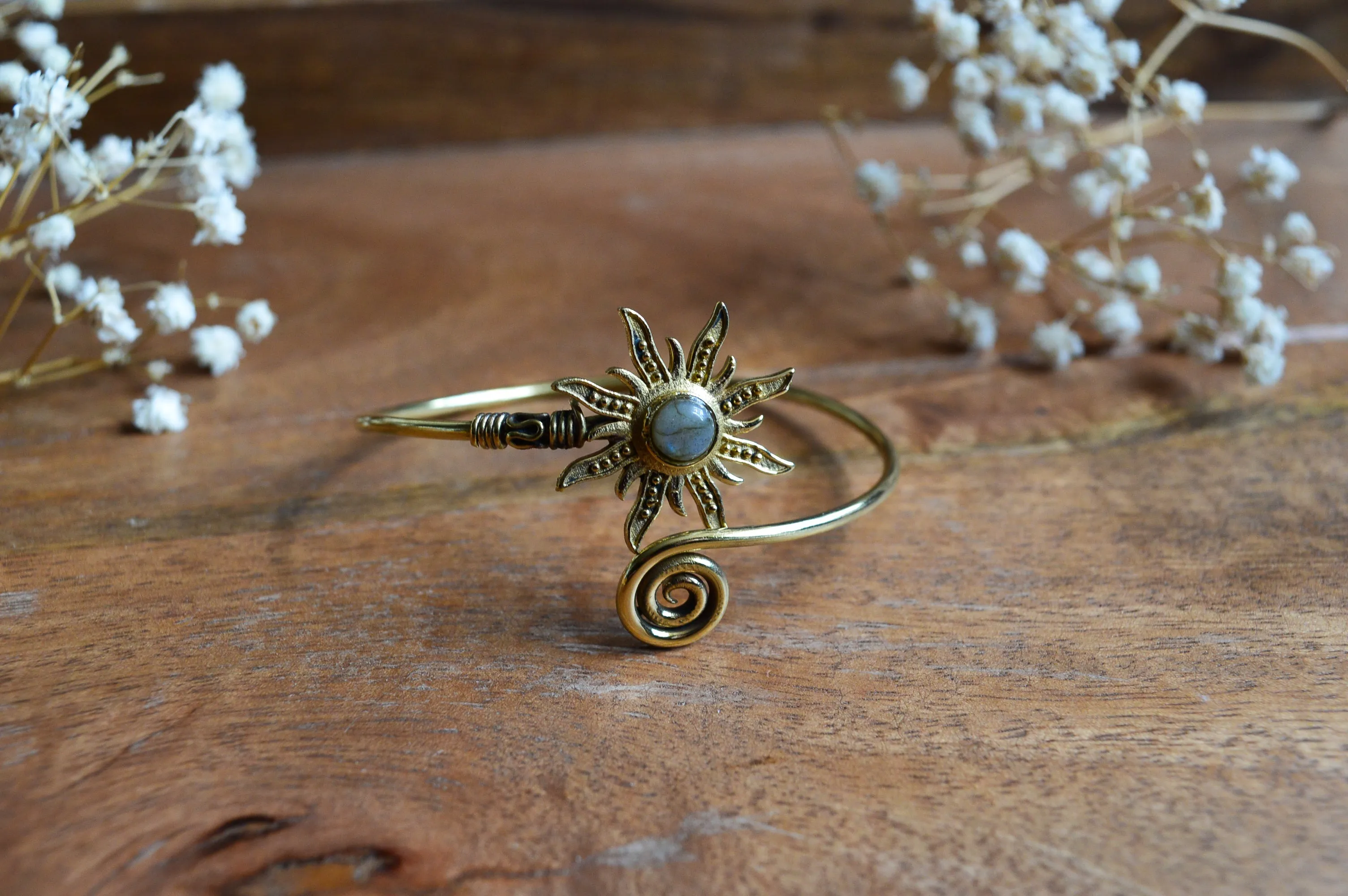 Brass Sun Gemstone Metal Bangles