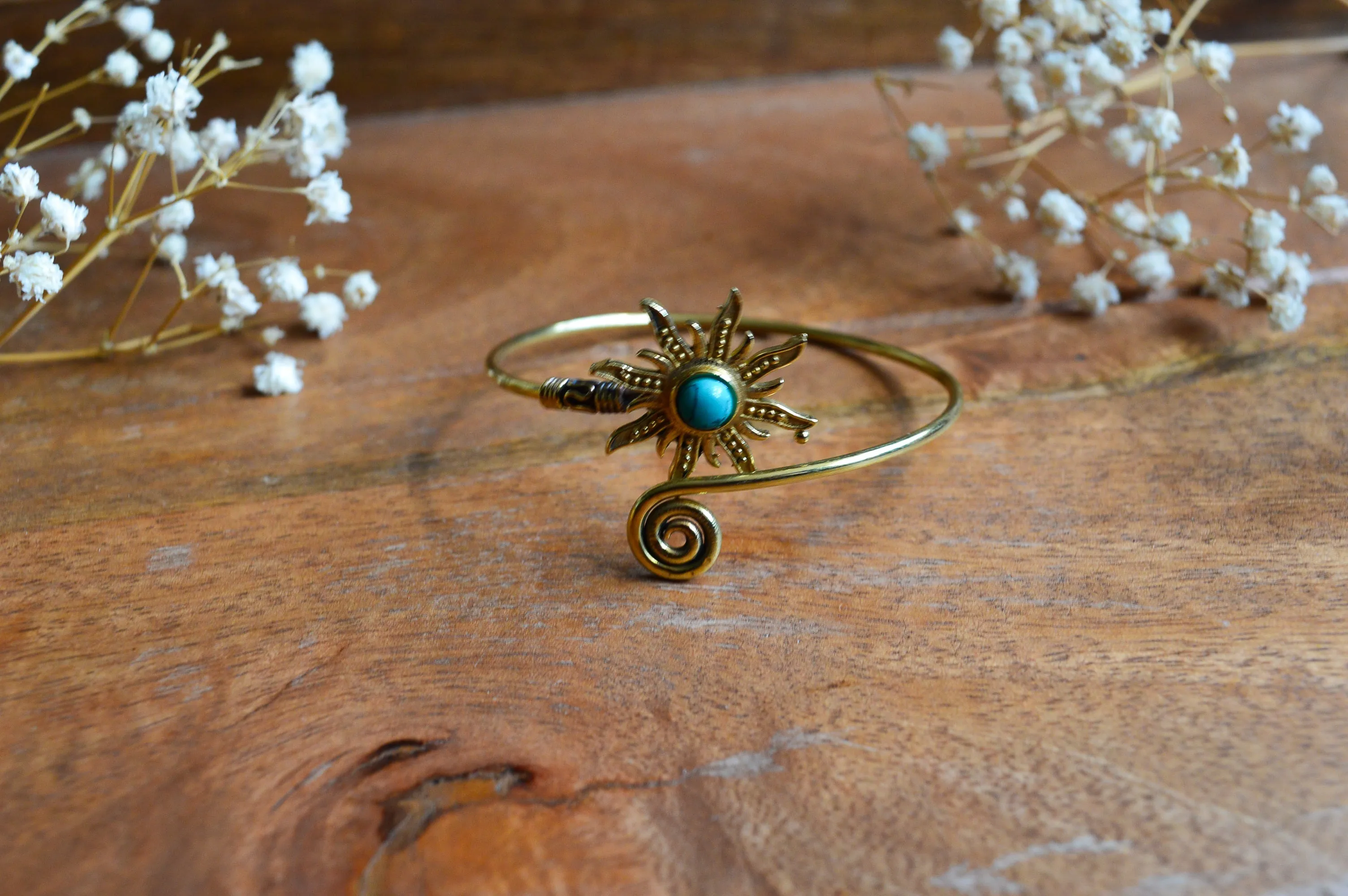 Brass Sun Gemstone Metal Bangles