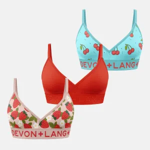 Bria Bralette - Multi-Packs - Wild Strawberry/Scarlet/Cherries
