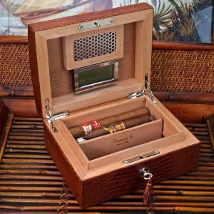 Brizard & Co. The "Airflow" Cigar Humidor - Antique Saddle Leather (30/40 Count)