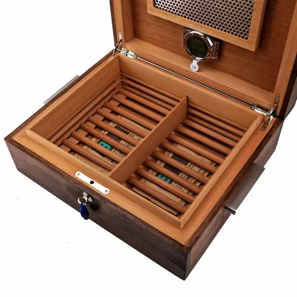 Brizard and Co. The "Organic Contempo" Cigar Humidor - Figured Walnut (60/70 Count)
