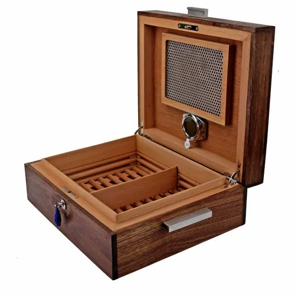 Brizard and Co. The "Organic Contempo" Cigar Humidor - Figured Walnut (60/70 Count)