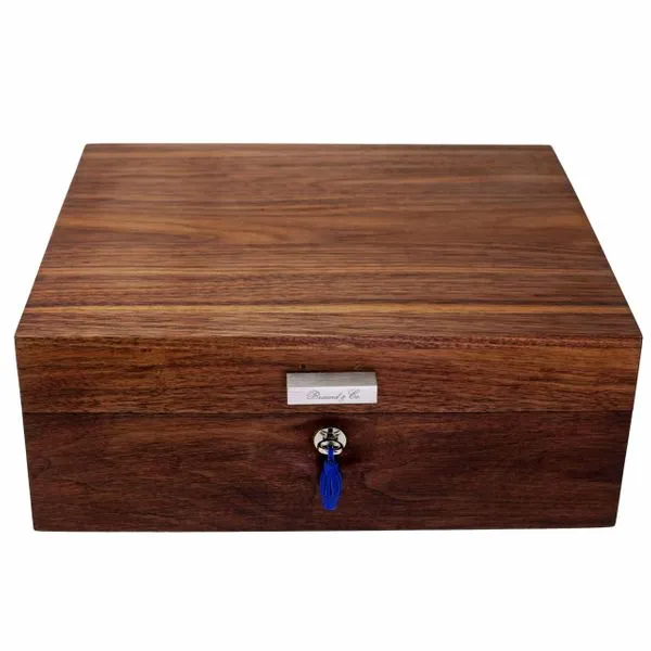 Brizard and Co. The "Organic Contempo" Cigar Humidor - Figured Walnut (60/70 Count)