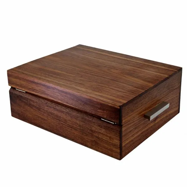 Brizard and Co. The "Organic Contempo" Cigar Humidor - Figured Walnut (60/70 Count)