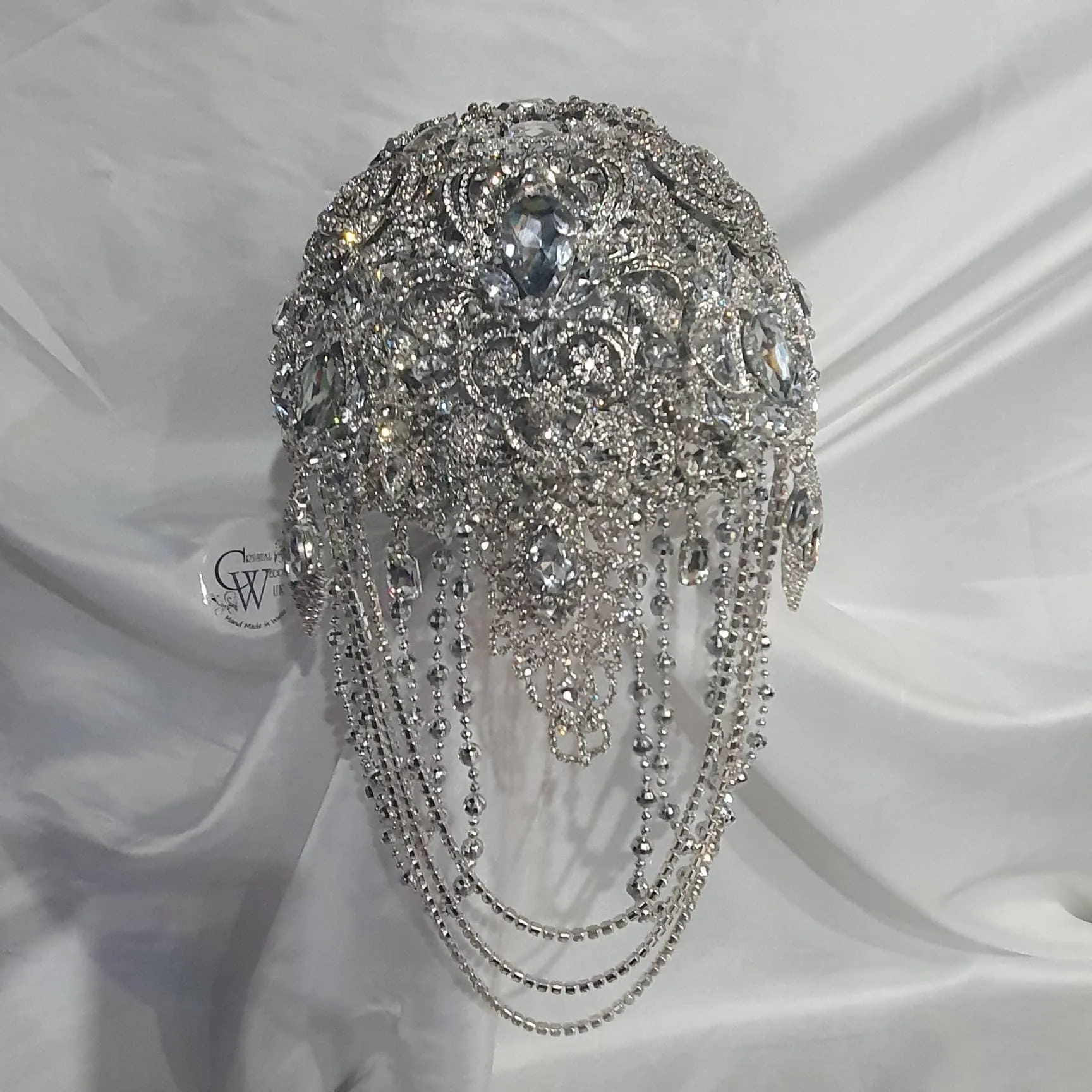 Brooch bouquet, 7" Jewel crystal wedding bouquet, bling Bridal Brooch Bouquet or bout, cascade Jewel bouquet by Crystal wedding uk