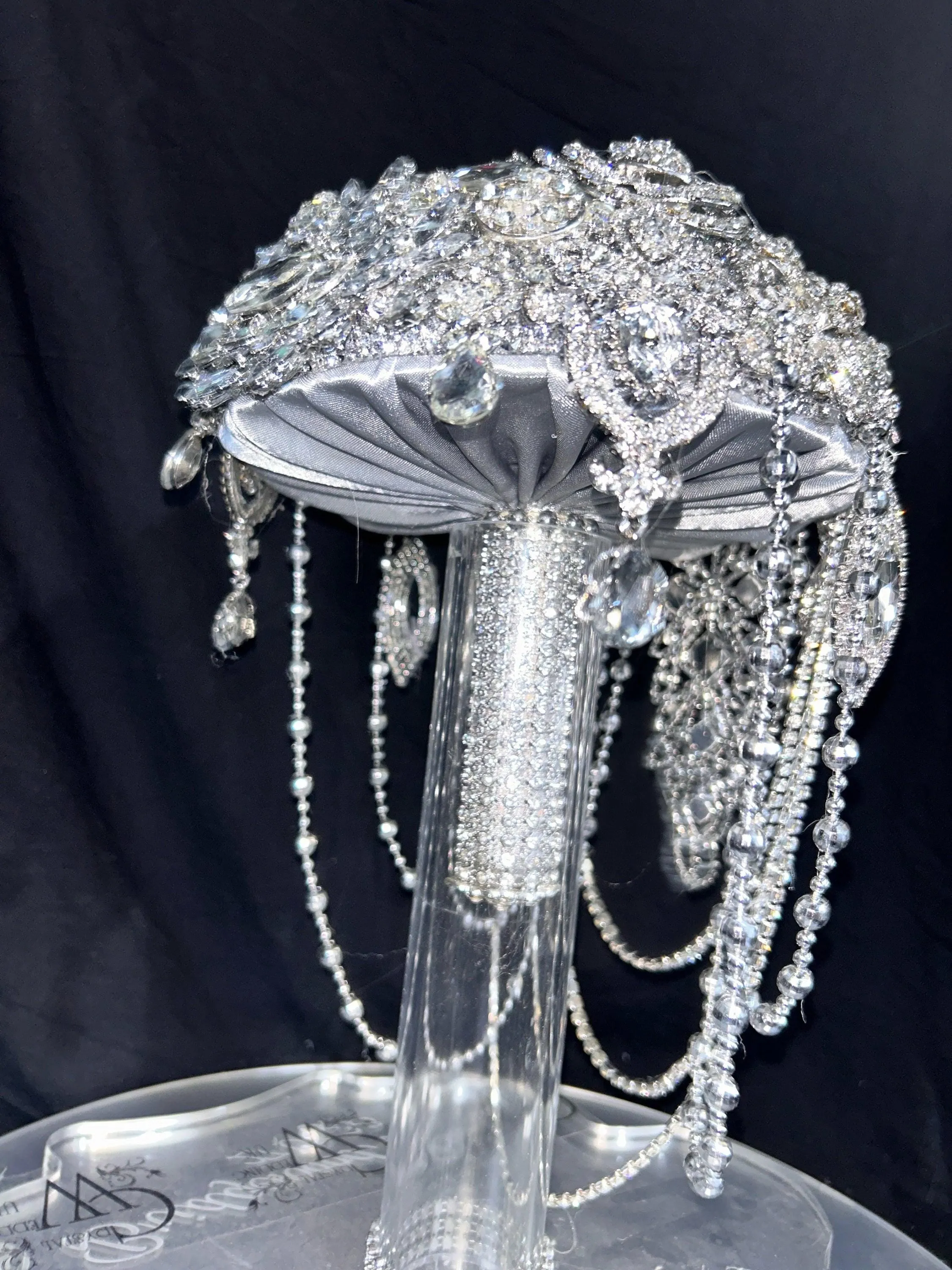 Brooch bouquet, 7" Jewel crystal wedding bouquet, bling Bridal Brooch Bouquet or bout, cascade Jewel bouquet by Crystal wedding uk