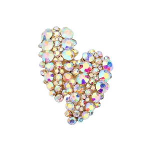 Bubble Stone Cluster Evening Earrings-Ab Gold