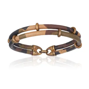 Camouflage Brown Double Stingray with Antique Brass