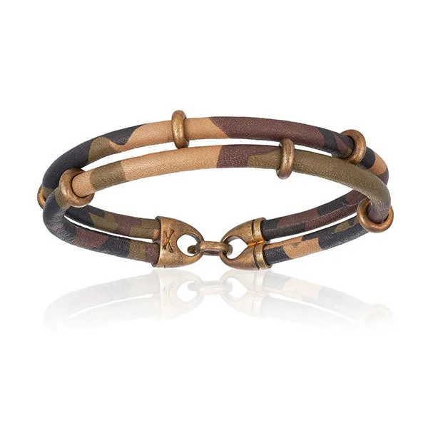 Camouflage Brown Double Stingray with Antique Brass